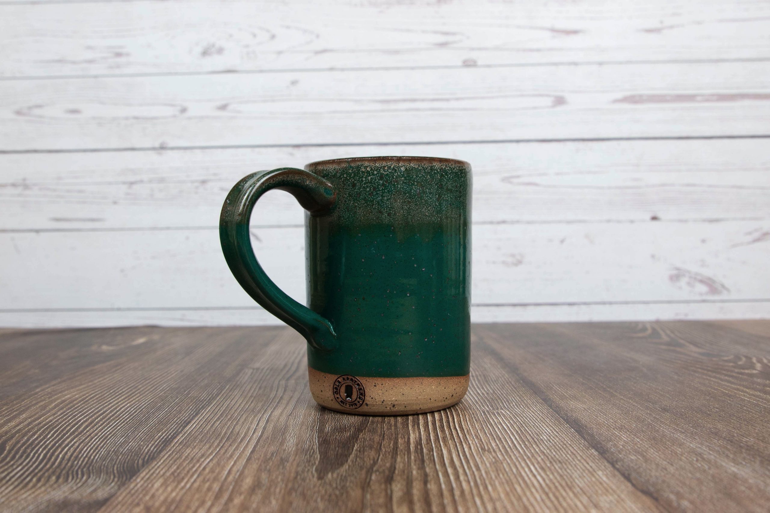 Ceramic Coffee Mug Turning Kit w/ Ceramic Lid - 12 oz - Black and Tan